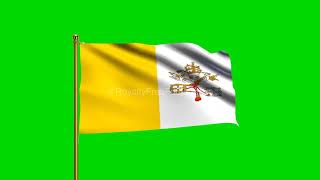 Vatican City National Flag | World Countries Flag Series | Green Screen Flag | Royalty Free Footages