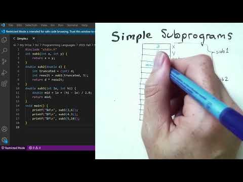 Subprogram Implementation With No Recursion: Simple Subprograms