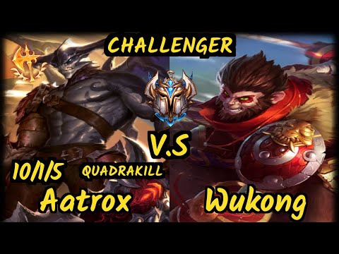 PNGS Baca (AATROX) vs WUKONG - QUADRAKILL 10/1/5 KDA MID CHALLENGER GAMEPLAY - EUW