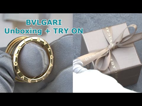 Bulgari B.zero1 4-Band-Ring 18 Karat yellow gold TRY ON and Unboxing BVLGARI