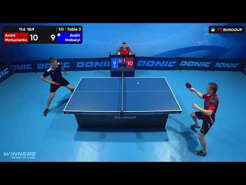 10:45 Andrii Matiushenko - Andrii Hrabskyi 20.08.2023 TT Euro.Cup  Ukraine Master. TABLE 3