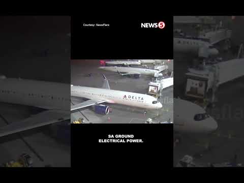 189 na pasahero, inilikas matapos umapoy ang eroplano ng Delta Airlines