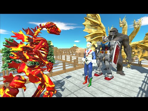 Lava Godzilla Skeleton Pyramid Death Run - Animal Revolt Battle Simulator