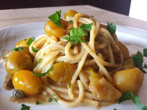 Spaghetti con alici e pomodorini gialli - Le video ricette di Lara