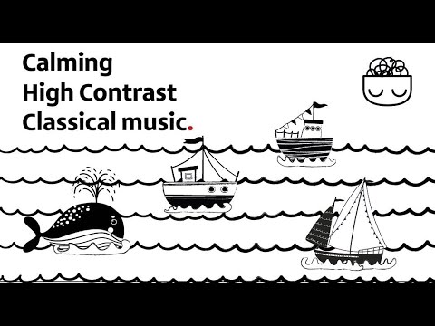 Baby Sensory - High contrast Mozart classical music fun Brain Development Boats - black white