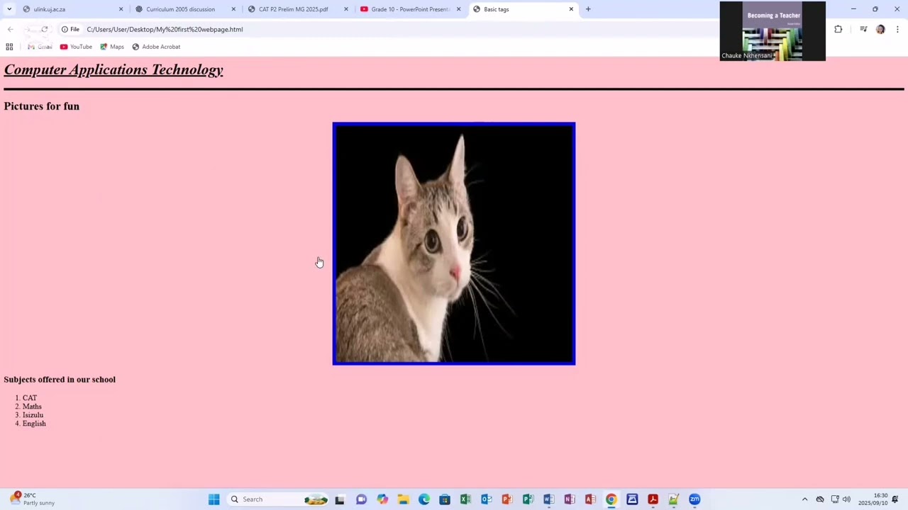 Grade 11 - HTML (Hyperlinks) 