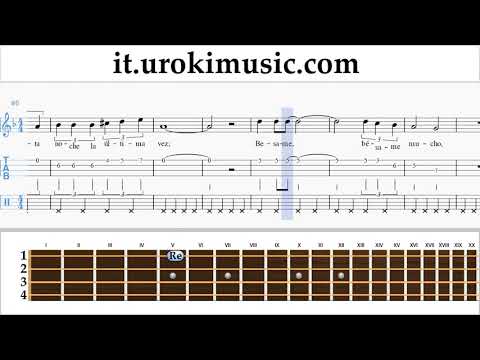 Corso di Ukulele Melodia Besame Mucho Tablature Tab Parte#2 um-b276