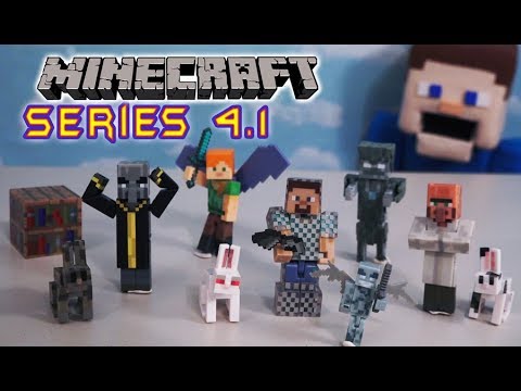 Puppet Steve - Minecraft, FNAF & Toy Unboxings - Minecraft Action Figures Series 4.1 Jazwares Toys Unboxing Overworld Survival Mode Biome Playset