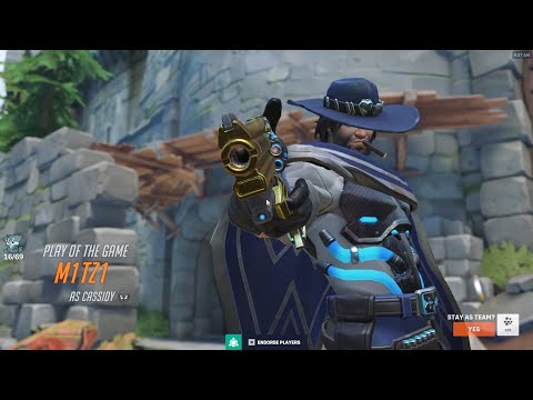 HUMAN AIMBOT! POTG! 19K DMG! IDDQD CASSIDY GAMEPLAY OVERWATCH 2 SEASON 15 TOP 500
