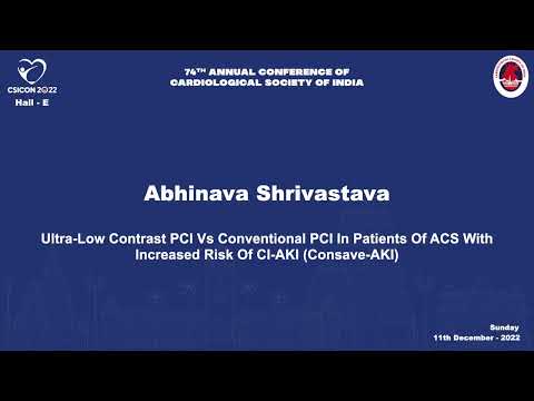 Ultra Low Contrast PCI Vs Conventional PCI In Patients Of ACS With Increased Risk Of CI AKI Consave