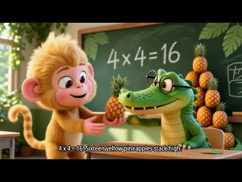 Learn the Table of 4! 🐒🐊 Momo & Croc’s Jungle Math Adventure