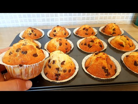 muffins aux pépites de chocolat,recette très facile مافين