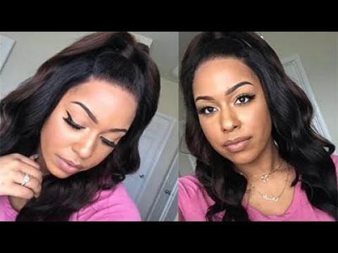 Light Yaki Straight Malaysian Virgin Human Full Lace Wig WIith Baby Hair Color 1
