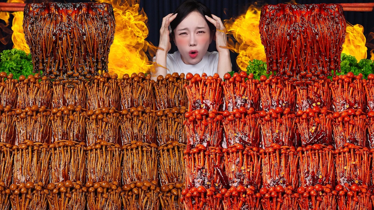 불닭 짜장 팽이버섯 ASMR 이렇게 매웠나요?🔥 Crying from SPICY Buldak Jajjang Enoki Mushroom Mukbang Ssoyoung