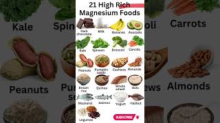 21 High Rich Magnesium Foods #shorts #viral #food #health