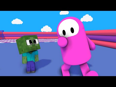 YellowBee Craft - Monster School Baby : FALL GUYS CHALLENGE - Funny Minecraft Animation