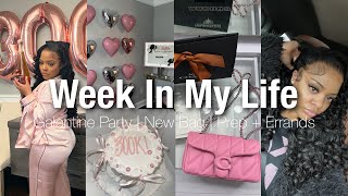 vlog : busy week in my life 🎀 | LIT 300K Galentine Party & Prep , DIY Decor , New Coach Purse , etc