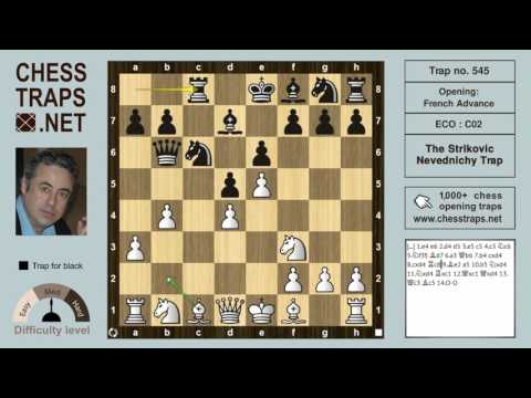 French Advance - The Strikovic Nevednichy Trap (trap no. 545)