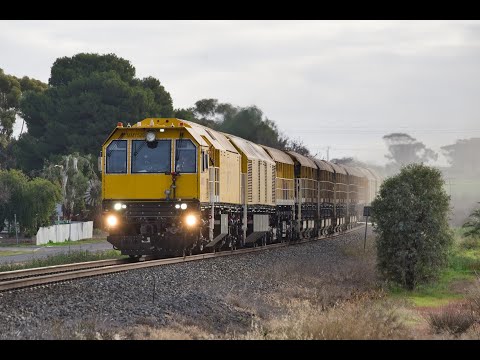 MMY529 ARTC rail grinder working through Nhill june 2020