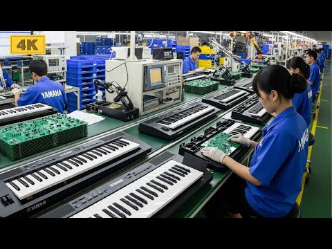 Inside the YAMAHA factory: manufacturing process of the Yamaha PSR-E473 keyboard.