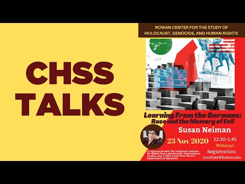 Susan Neiman discusses Learning from the Germans at Rowan University