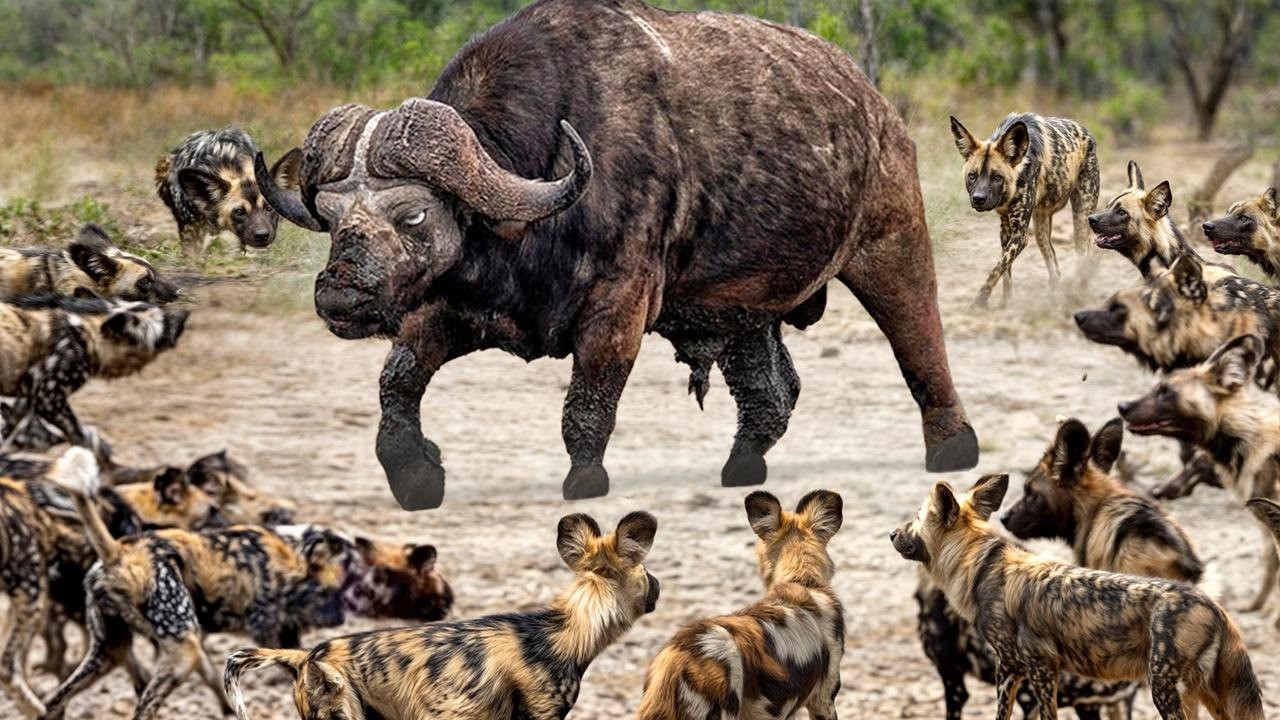 Дикие Псы Окружили Огромного Буйвола! Вот Что Было Дальше....