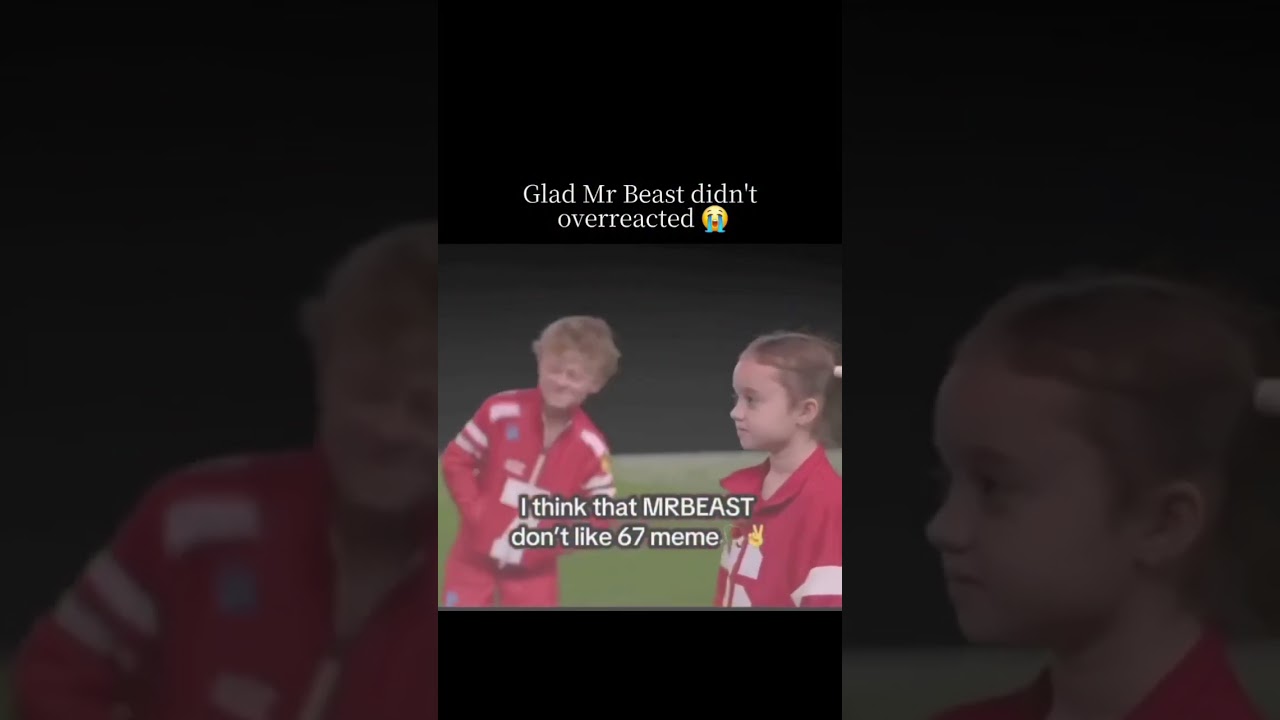 I'm glad that Mr. Beast didnt overreact about 67 // sc: @thedepressedgenz