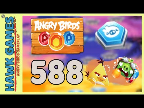 Angry Birds Stella POP Bubble Shooter Level 588 - Walkthrough, No Boosters