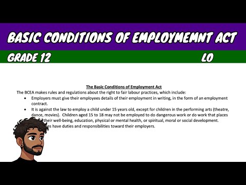 Basic Conditions of Employment Act | Grade 12 LO