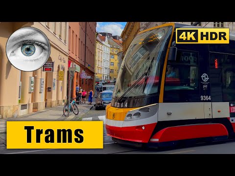 Prague Walking Tour on primary full of trams streets: Jindřišská, Vodičkova 🇨🇿 Czech Republic 4k HDR