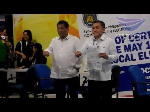 President Duterte accompanies SAP Bong Go on filing of CoC for senatorial race