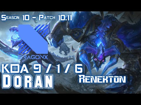 DRX Doran RENEKTON vs MAOKAI Top - Patch 10.11 KR Ranked