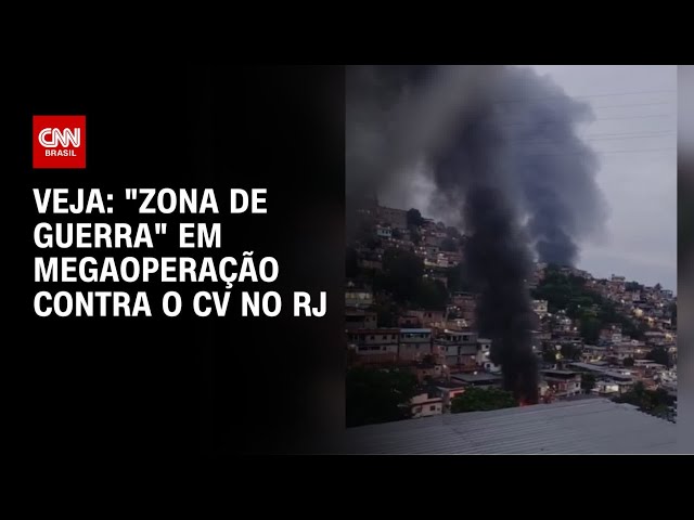 Imagens mostram "zona de guerra" em megaoperação contra o CV no RJ | LIVE CNN