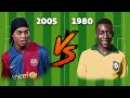 2005 Ronaldinho vs 1980 Pele💪