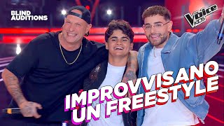 Andrea canta “Nu juorno buono” e fa freestyle con Rocco&amp;Cleme | The Voice Kids Italy Blind Auditions