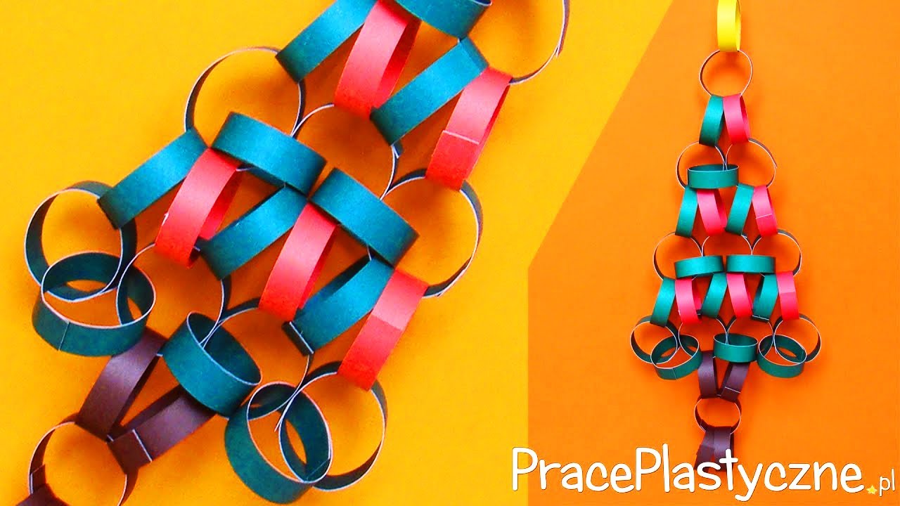 Choinka z papierowego łańcucha