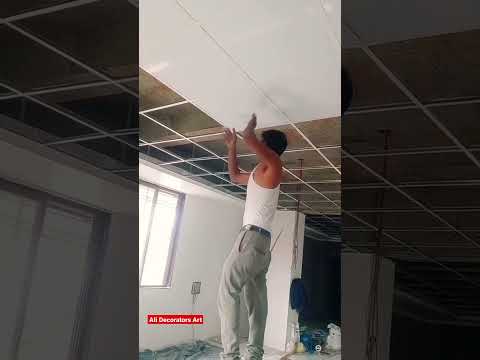Armstrong Ceiling installation  2×2 Gypsum Tail #shorts #shortvideo