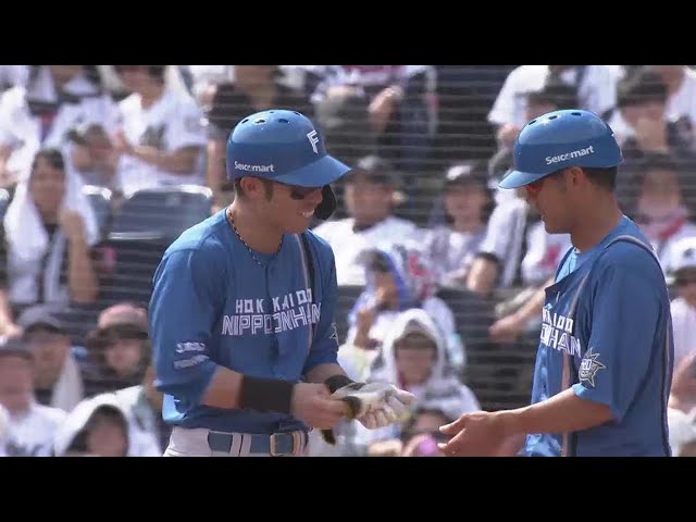 【2回表】すぐさま反撃!! ファイターズ・江越大賀 レフトへの勝ち越しタイムリーヒット!!  2023年6月24日 千葉ロッテマリーンズ 対 北海道日本ハムファイターズ