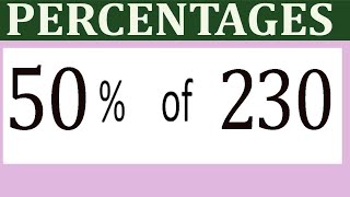 Percentages     50      Percentage(%)    of   230