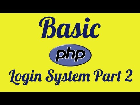 Mysql Database Basic Php Login System Part 2