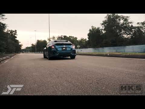 HKS Legamax Premium exhaust on Honda Civic Hatchback FK7