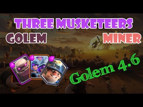 Golem Three Musketeers Deck 🌻🌻🌻 Clash Royale Best Deck Three Musketeers Golem 🏆🏆🏆 Golem 4.6