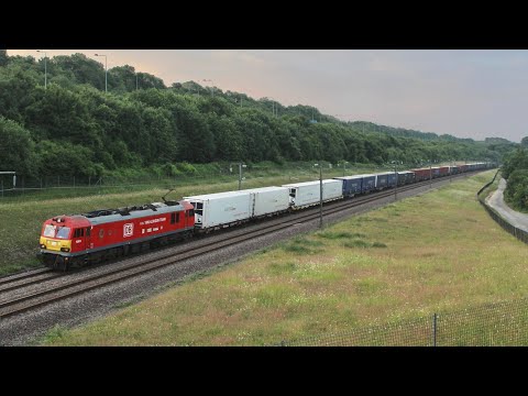 (HD) DB Cargo 92015 works 6L25 at Nashenden Crossover on HS1 - 2/7/21