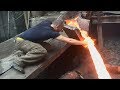SEE WHAT HAPPENS when guy touches MOLTEN METAL