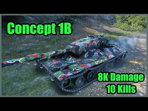 Concept 1B ● 8000 DMG ● 10 KILLS ● World of Tanks ● Replay