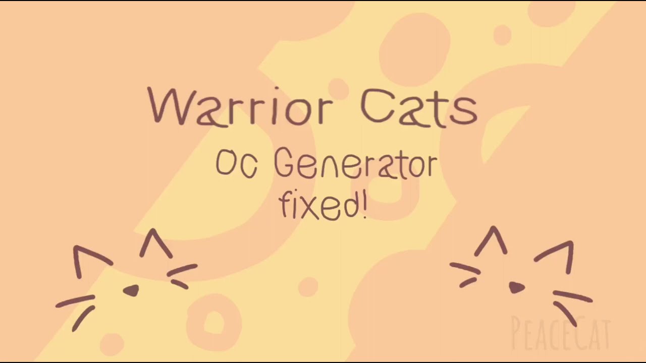 Warrior Cats Oc Generator (Fixed!)