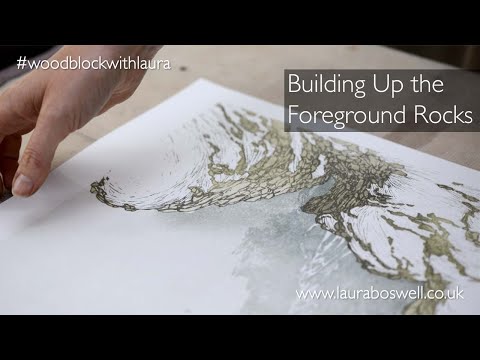 Japanese Woodblock With Laura Episode 28 - Building up the Foreground Rocks