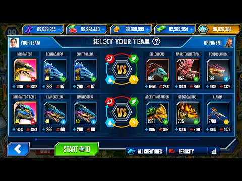 CHALLENGE 2 WARRIORS INDORAPTOR VS INDORAPTOR GEN 2 | JURASSIC WORLD THE GAME
