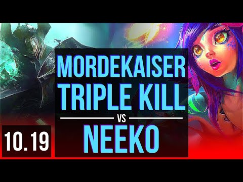 MORDEKAISER vs NEEKO (TOP) | Triple Kill, 600+ games | KR Grandmaster | v10.19