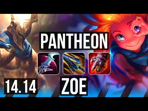 PANTHEON vs ZOE (MID) | Rank 8 Panth, 15/4/12, Godlike | VN Challenger | 14.14